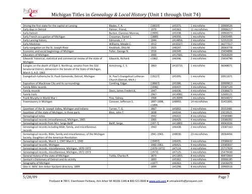 Michigan - ProQuest