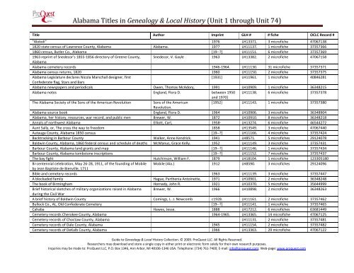 Alabama - ProQuest