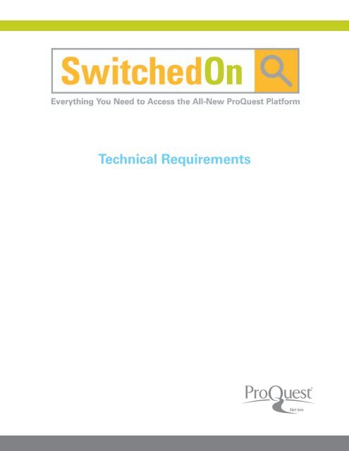 ProQuest - Technical Requirements New Platform | (PDF)