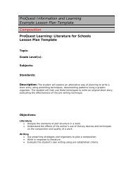 ProQuest Information and Learning Example Lesson Plan Template ...