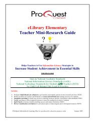 eLibrary Elementary Teacher Mini-Research Guide - ProQuest