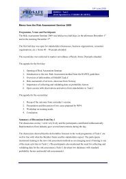 Memo from the Risk Assessment Seminar 2009 ... - Prosafe