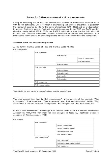 Annex B- Different Frameworks of Risk Assessment - Prosafe