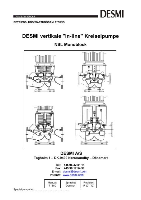 in-line Kreiselpumpe NSL Monoblock - Desmi
