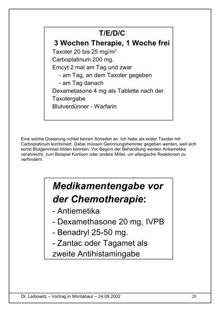 Vortrag Dr. Leibowitz - Bundesverband Prostatakrebs Selbsthilfe