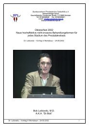 Vortrag Dr. Leibowitz - Bundesverband Prostatakrebs Selbsthilfe