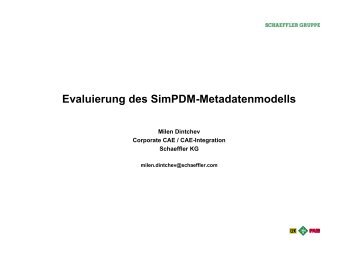 Evaluierung des SimPDM-Metadatenmodells