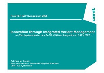 Innovation through Integrated Variant Management - ProSTEP iViP