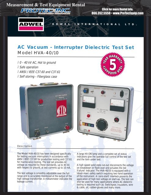 AC Vacuum - Interrupter Dielectric Test Set