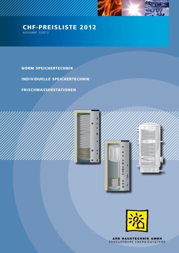 Preisliste für die Speichertechnik - ARB Haustechnik GmbH