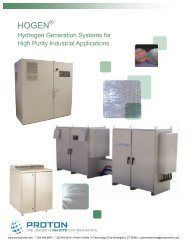 Hydrogen Generation Systems for High Purity ... - Proton OnSite