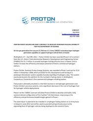 Press Release TARDEC - Proton OnSite