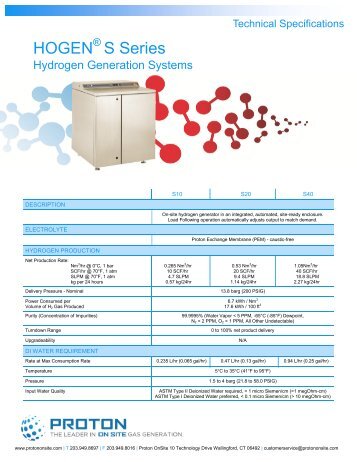 HOGEN S Series - Proton OnSite