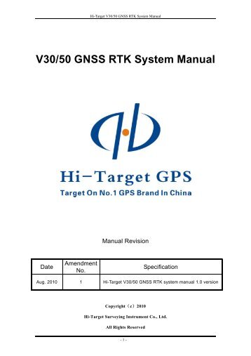 Hi Target V30 50 GNSS RTK System Manual - Protsurv.co.za