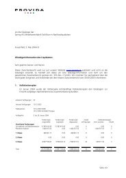 GlÃ¤ubigerinformation des Liquidators - Provida Consulting AG