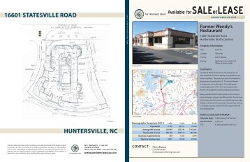 Huntersville- Former Wendys Flyer.indd - The Providence Group