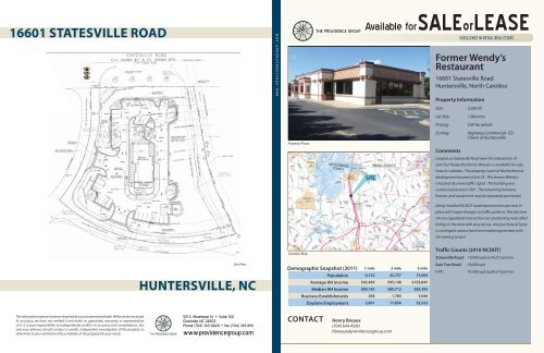 Huntersville- Former Wendys Flyer.indd - The Providence Group