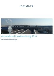 Werk Sindelfingen, Aktualisierte Umwelterklärung 2010 - Daimler