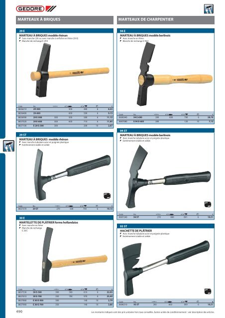 MARTEAUX / OUTILS DE FRAPPE - Toussaint