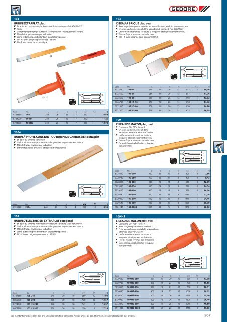 MARTEAUX / OUTILS DE FRAPPE - Toussaint