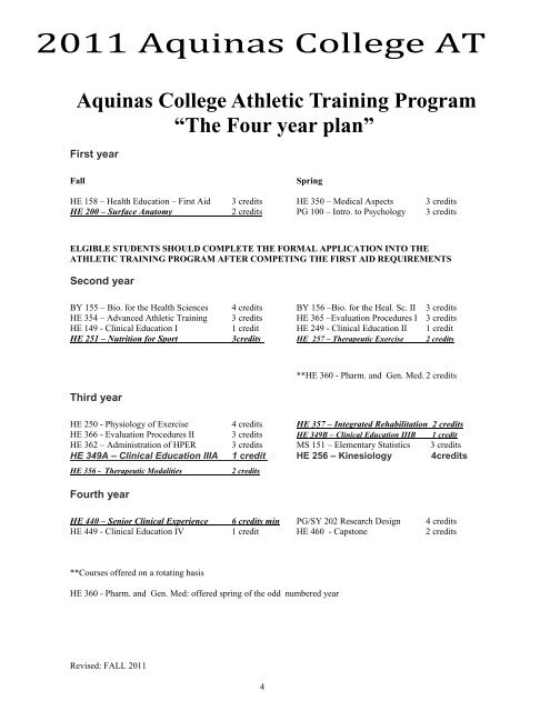 Athletic Training Media Guide (pdf) - Aquinas College