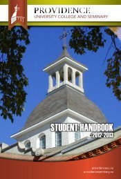 Student Handbook - Providence College and Theological Seminary