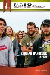 Student Life Handbook - Providence College and Theological ...