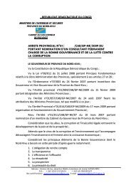 arrete nomination consultant permanent - Province du Nord-Kivu