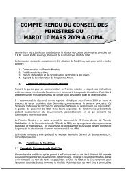 compte-rendu du conseil des ministres du mardi 10 mars 2009 a goma