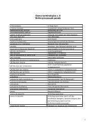 Elenco terminologico n. 8 Diritto processuale penale