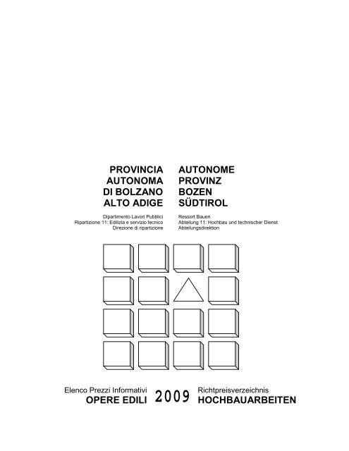 Elenco Prezzi Informativi opere edili - 2009 - Rete Civica dell'Alto ...