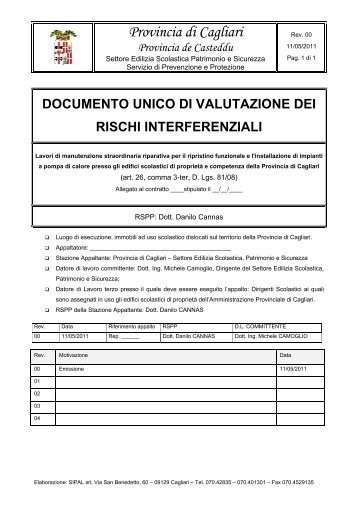 DUVRI - Documento unico di valutazione dei rischi interferenziali ...