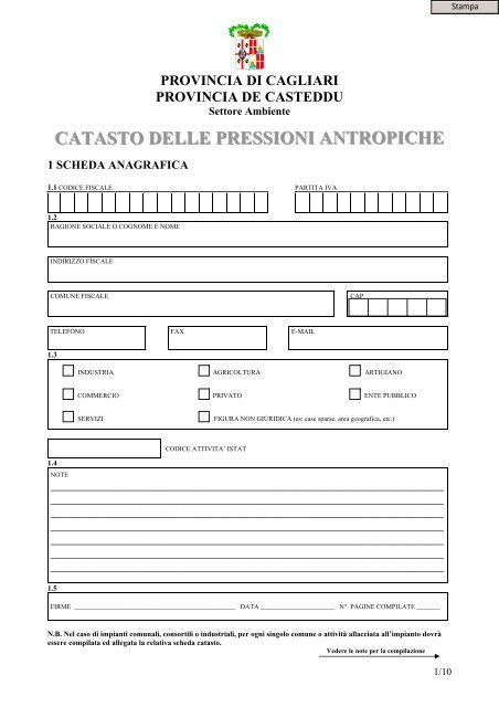 LA PROPRIA SCHEDA ANAGRAFICA SCARICARE