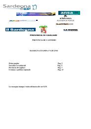 rassegna stampa 17 giugno - Provincia di Cagliari