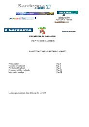 PROVINCIA DE CASTEDDU RASSEGNA STAMPA 31 LUGLIO- 2 ...