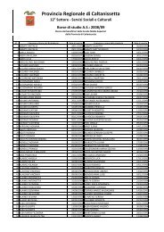 Elenco dei beneficiari - Provincia Regionale di Caltanissetta