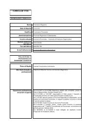 CURRICULUM VITAE Nome Data di Nascita Qualifica ...