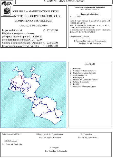 8Â° Settore â€“ Area Servizi Tecnici - Provincia Regionale di Caltanissetta