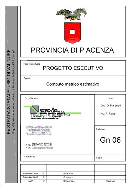 Computo Metrico Estimativo - Provincia di Piacenza