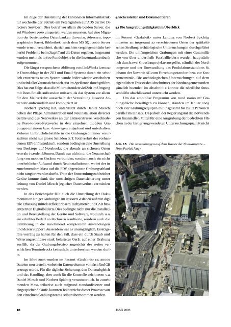 Jahresbericht 2003 - Archäologie Basel Stadt