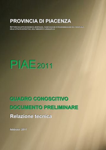 Relazione tecnica - Provincia di Piacenza