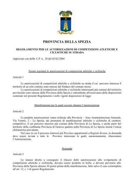 PROVINCIA DELLA SPEZIA