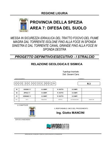 Scarica Relazione geologica e sismica - Provincia della Spezia