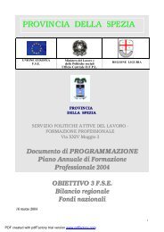 documento programmazione 2004 - Provincia della Spezia