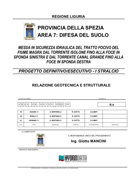 Scarica Relazione geologica e sismica - Provincia della Spezia