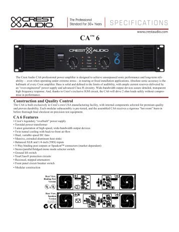 CAâ¢ 6 - Crest Audio