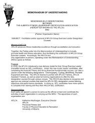 MEMORANDUM OF UNDERSTANDING - Provincial Fitness Unit