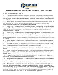 (CSEP-CEP) - Scope of Practice - Provincial Fitness Unit