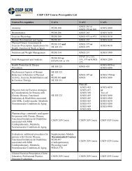 CSEP CEP Course Prerequisite List - Provincial Fitness Unit