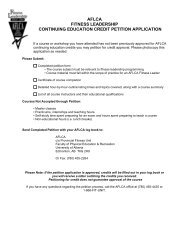 continuing education credit petition application - Provincial Fitness ...